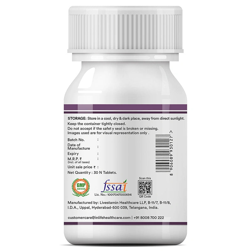 Inlife Coenzyme Q10 100 mg, Ubiquinone Chewable Tablets