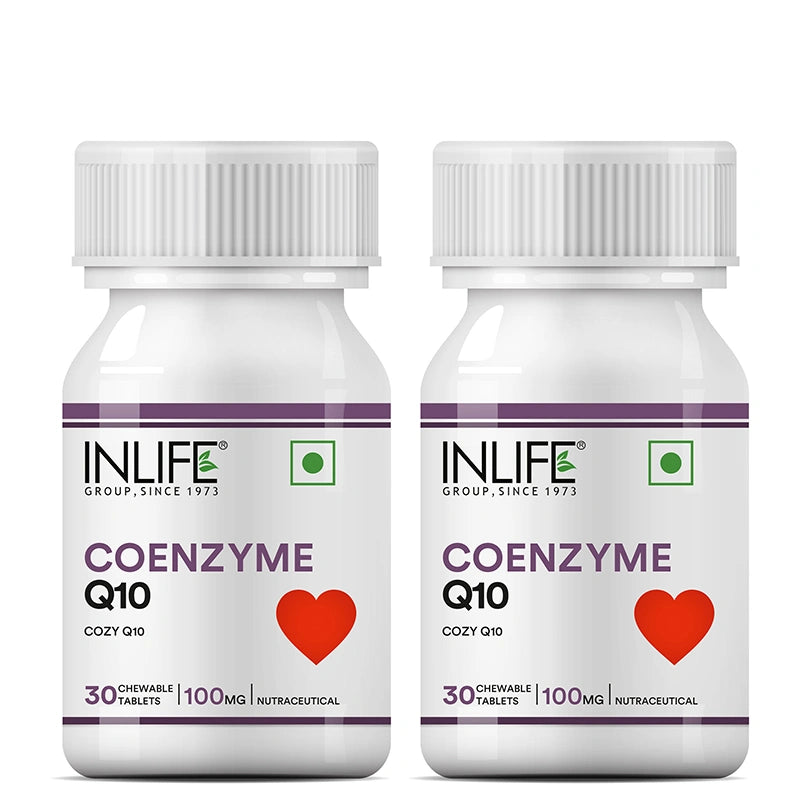 Inlife Coenzyme Q10 100 mg, Ubiquinone Chewable Tablets