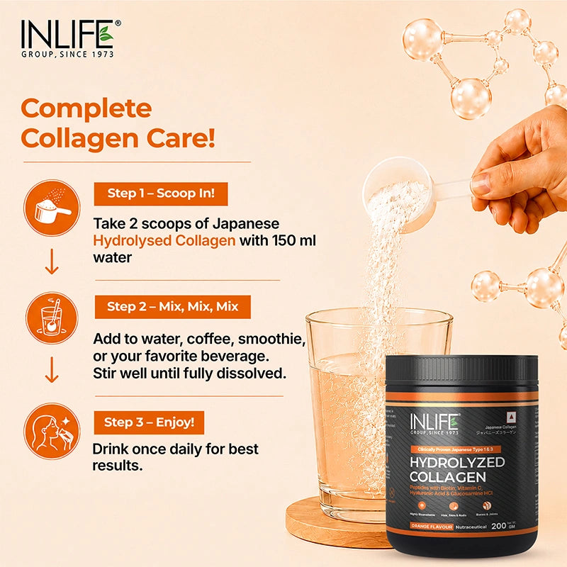 Inlife Hydrolysed Japanese Collagen Peptides, Flavored