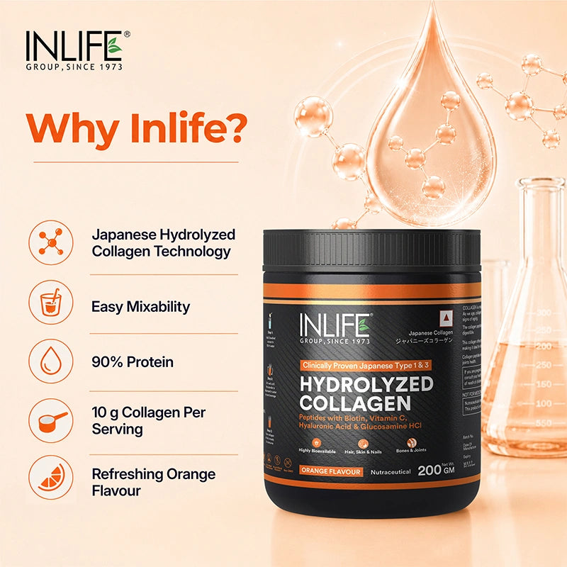 Inlife Hydrolysed Japanese Collagen Peptides, Flavored