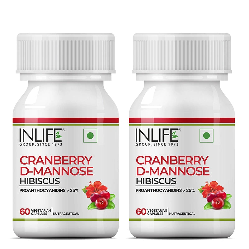 Inlife Cranberry, D-Mannose & Hibiscus, Veg. Capsules