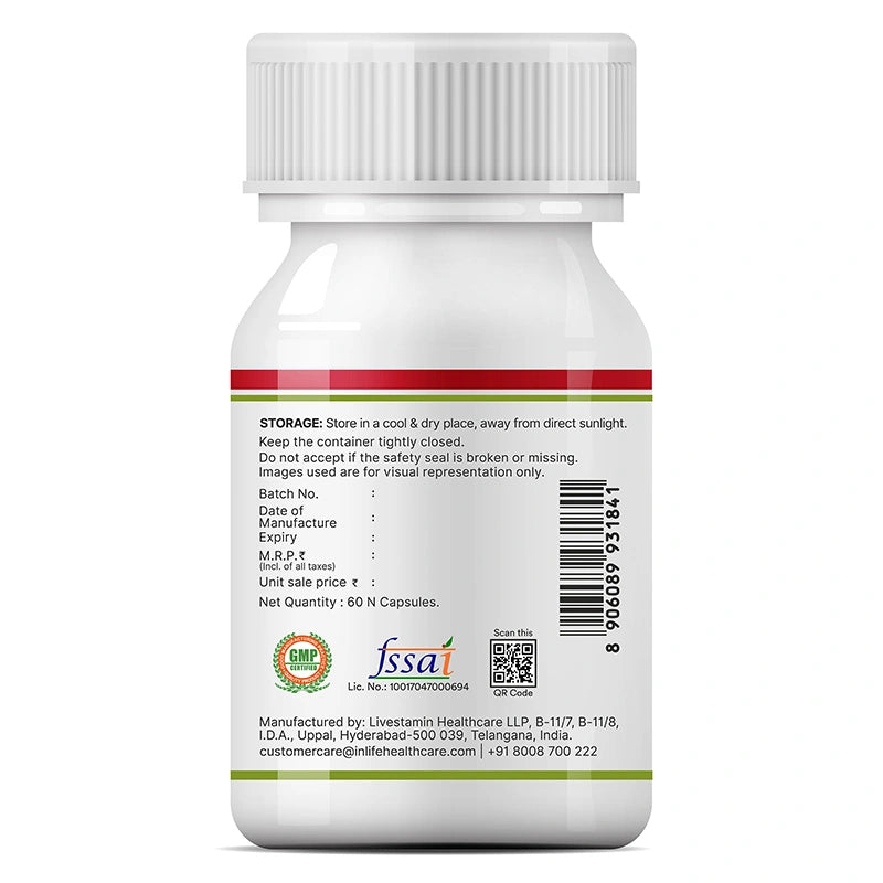 Inlife Cranberry, D-Mannose & Hibiscus, Veg. Capsules