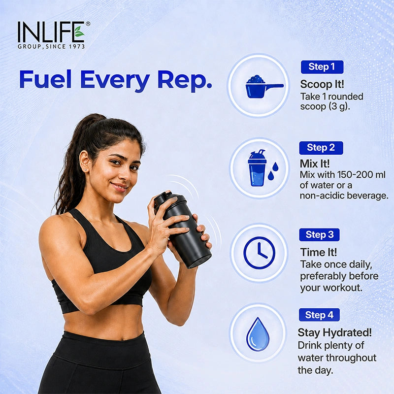 Inlife Micronized Creatine Monohydrate Powder, 3 g  Per Serving