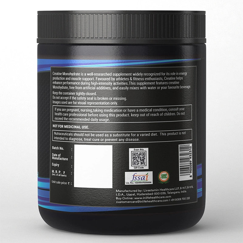 Inlife Micronized Creatine Monohydrate Powder, 3 g  Per Serving