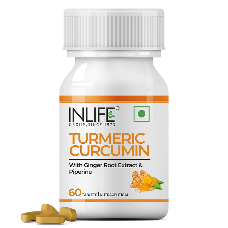 Inlife Turmeric Curcumin Supplement with Ginger & Black Pepper, 1605 mg, Natural Antioxidant Formula, Veg. Tablets