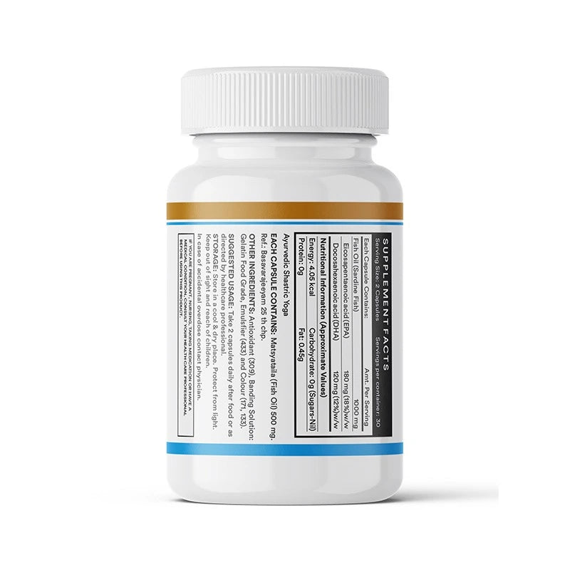 Inlife Fish Oil Omega 3 Fatty Acids Supplement | 500mg | 60 Capsules
