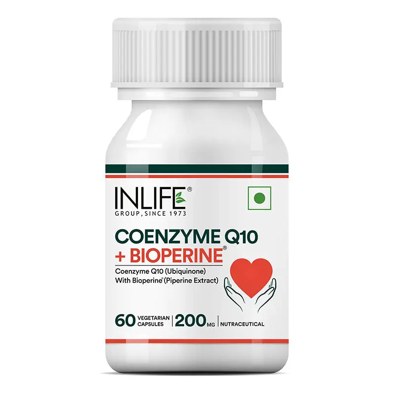 Inlife Coenzyme Q10 Supplement (CoQ10) with Bioperine | 200mg | 60 Veg. Capsules