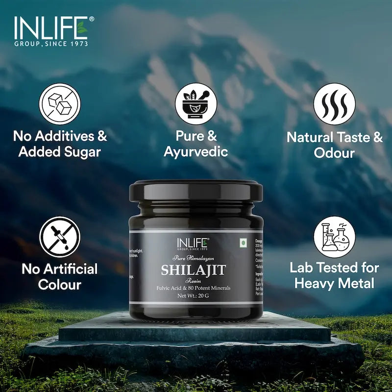 Inlife Pure Himalayan Shilajit Resin Supplement | 20g