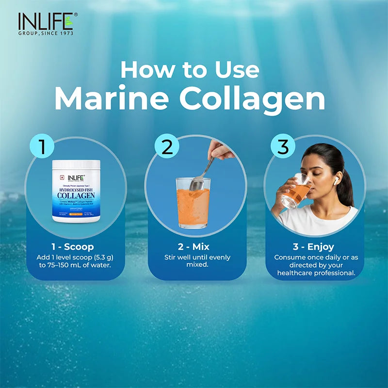 INLIFE Hydrolysed Marine Fish Collagen, Flavored