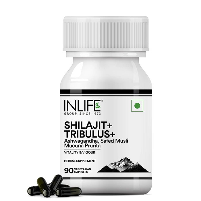 Inlife Shilajit+ Tribulus+ for Men and Women - 90 Veg. Capsules