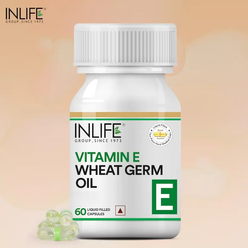 Inlife Vitamin E Wheat Germ Oil Supplement | 60 Capsules