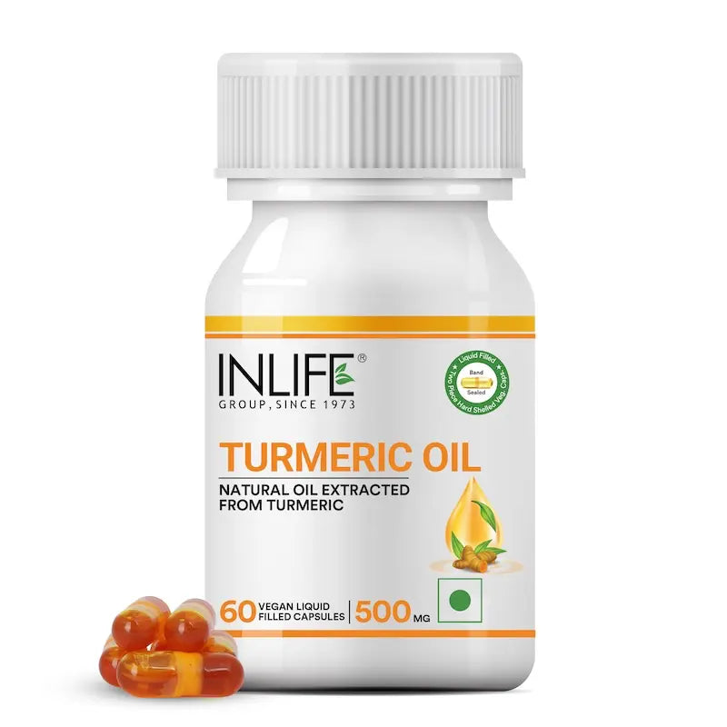 Inlife Turmeric Oil Supplement | 500mg | 60 Veg. Capsules