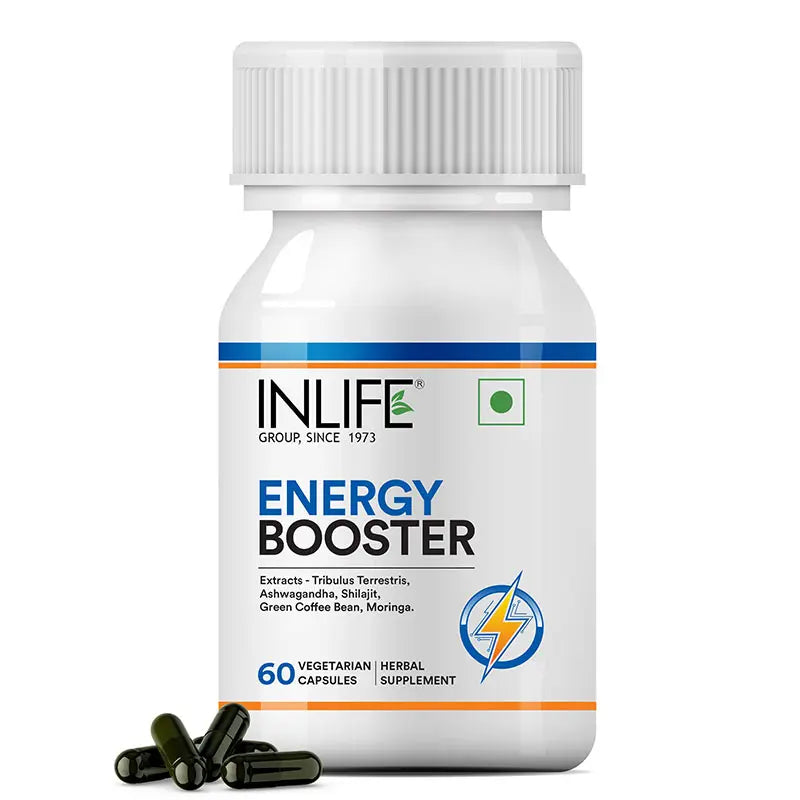 Inlife Energy Booster Supplement | 500mg | 60 Vegetarian Capsules