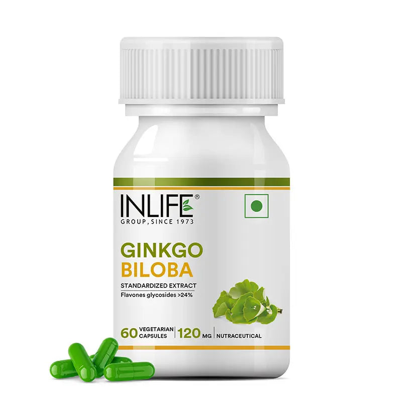 Inlife Ginkgo Biloba Supplement, 120mg - 60 Veg. Capsules