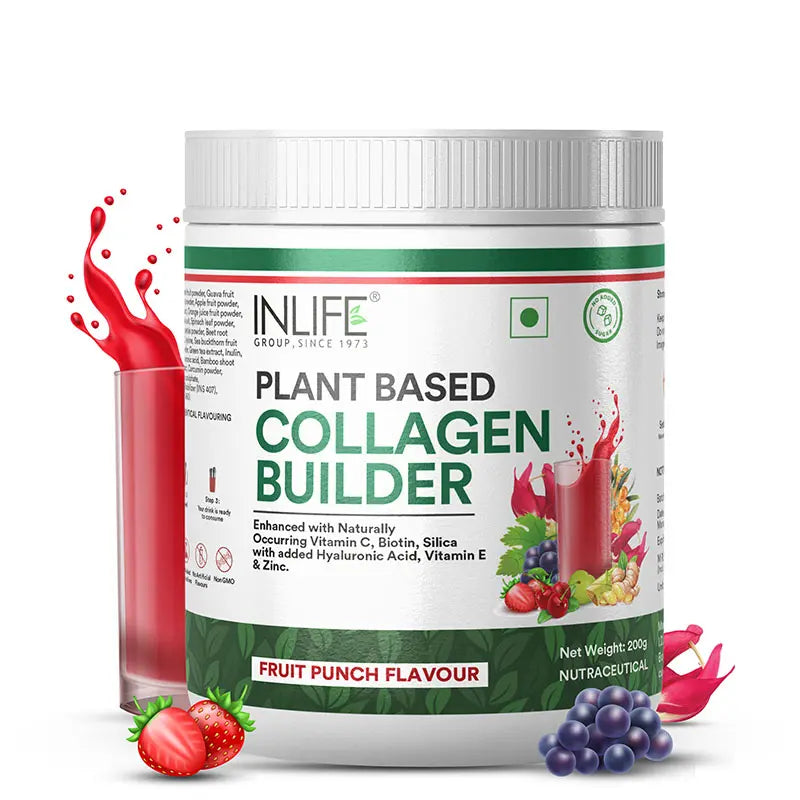 Inlife Plant Based Collagen Powder Supplement, Women & Men - 200g (Fruit Punch)