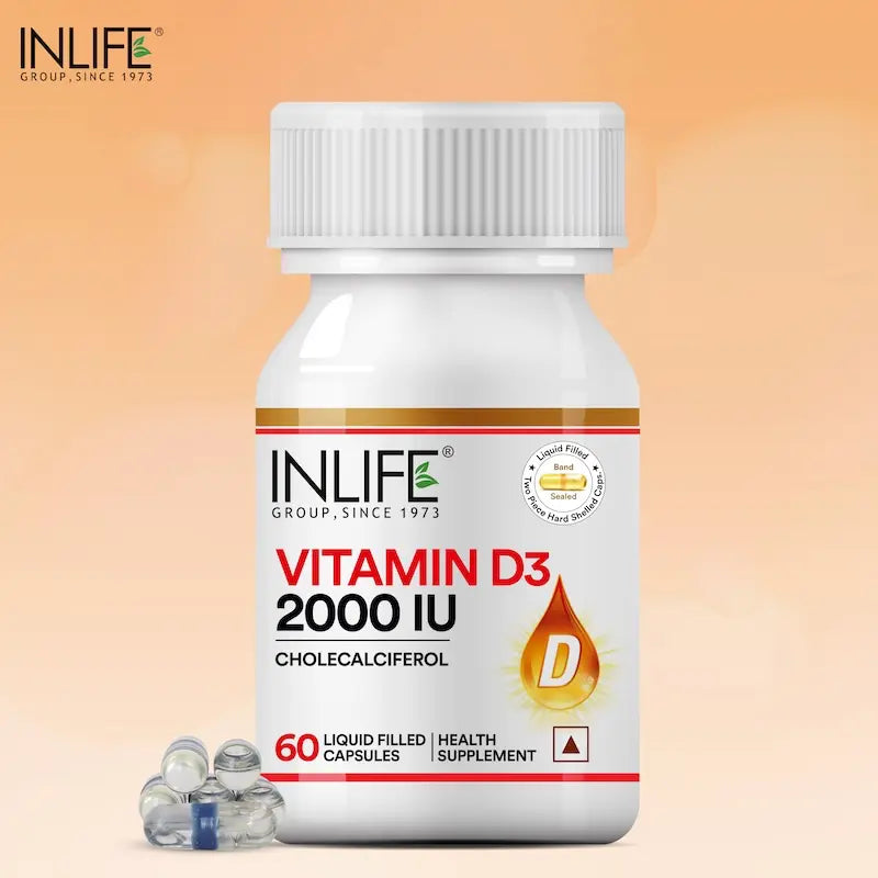 Inlife Vitamin D3 2000 IU Supplement (60 Capsules)