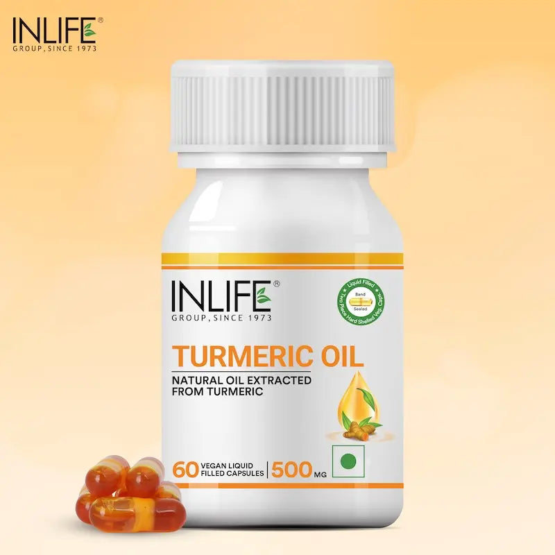 Inlife Turmeric Oil Supplement | 500mg | 60 Veg. Capsules