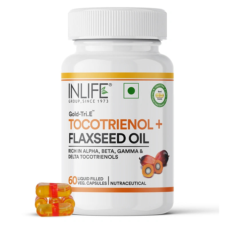 Inlife Tocotrienol (Gold Tri.E™) + Flaxseed Oil Plant-Based Omega 3-6-9 Capsules