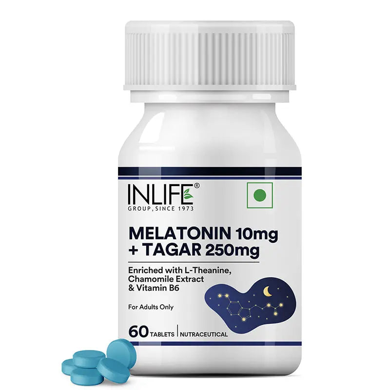 Inlife Melatonin (10mg) with Tagar (250mg) - 60 Tablets | Vegetarian