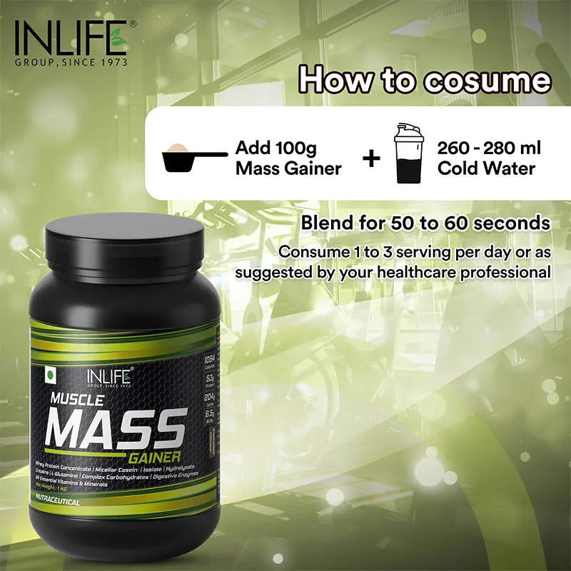 Inlife Muscle Mass Gainer Protein Powder Supplement