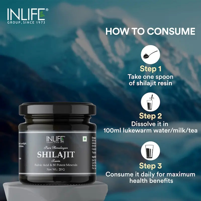 Inlife Pure Himalayan Shilajit Resin Supplement | 20g