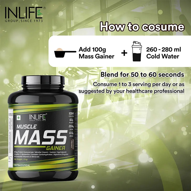 Inlife Muscle Mass Gainer Protein Powder Supplement