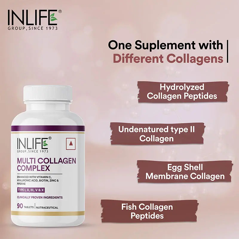 Inlife Multi Collagen Complex Supplement | 90 Tablets