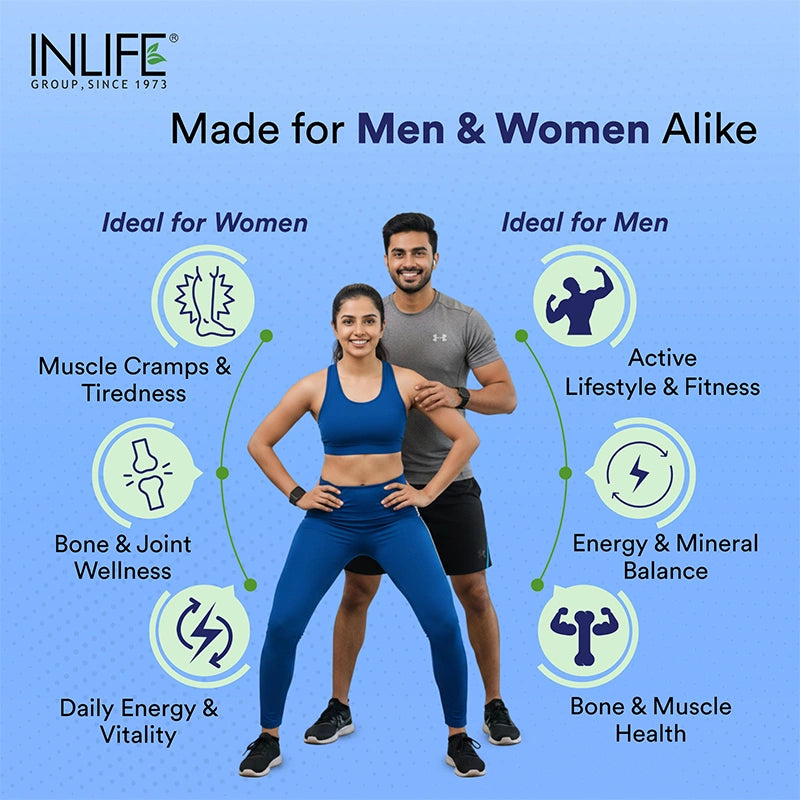 INLIFE Magnesium Glycinate is ideal for active men, fitness enthusiasts, and women managing busy routines, pregnancy, PMS, or menopause.