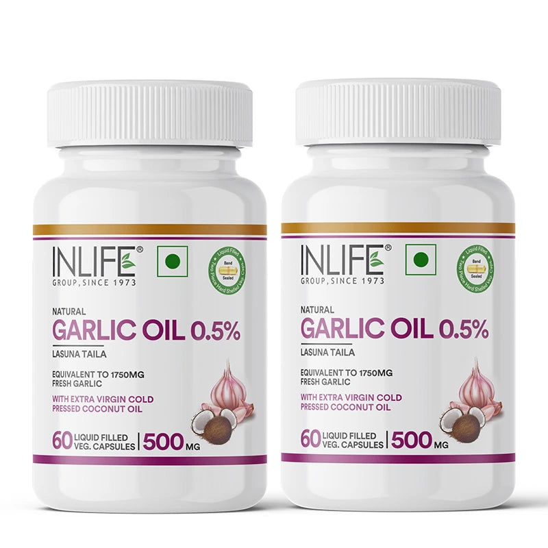 INLIFE Garlic & Coconut Oil capsules pack of 2 bottles