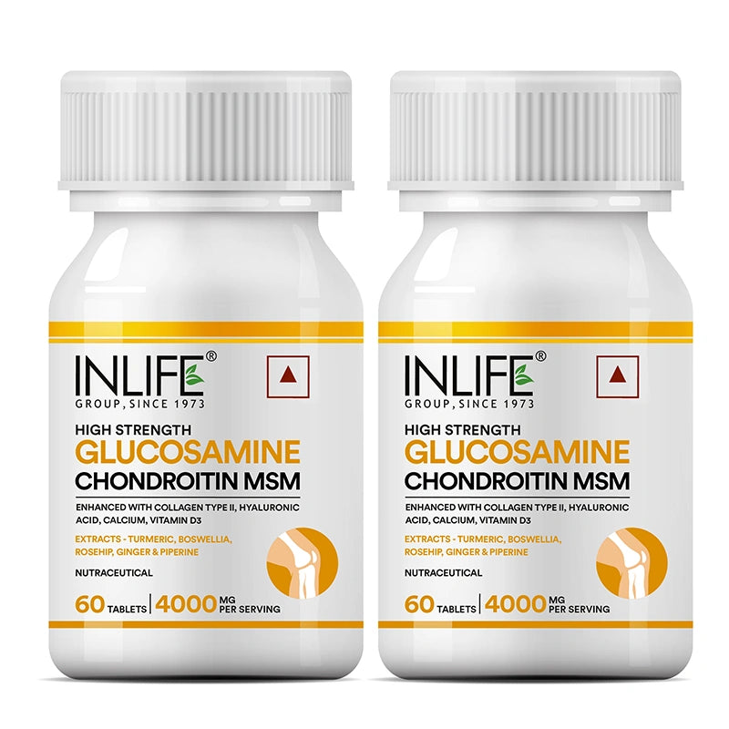 INLIFE Glucosamine MSM Chondroitin tablets pack of 2 bottles.