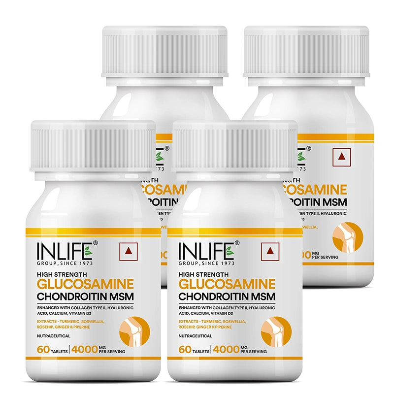 INLIFE Glucosamine MSM Chondroitin tablets pack of 4 bottles