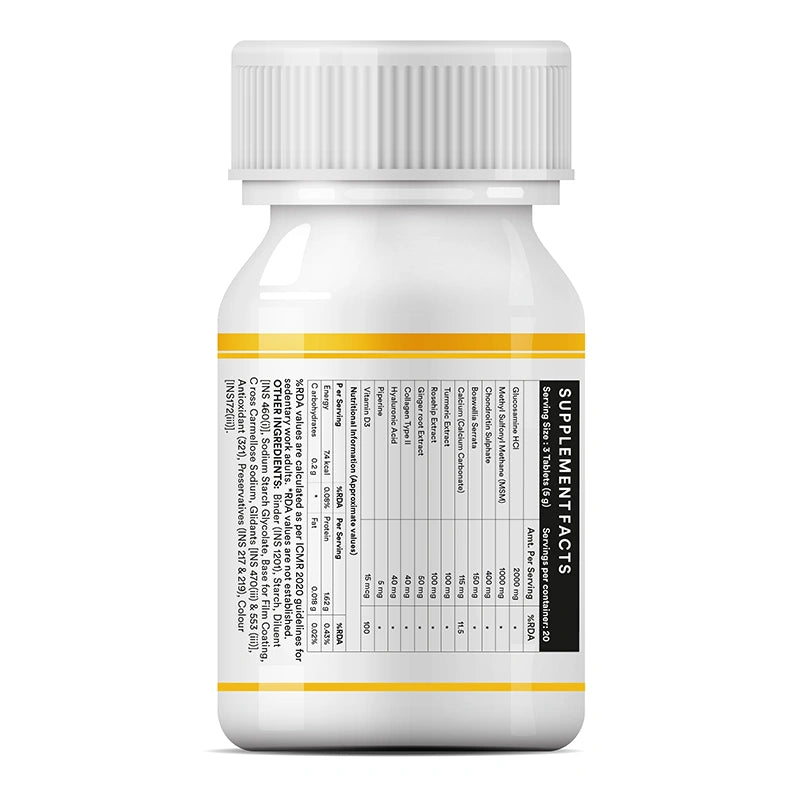 INLIFE Glucosamine MSM Chondroitin tablets label supplement facts 