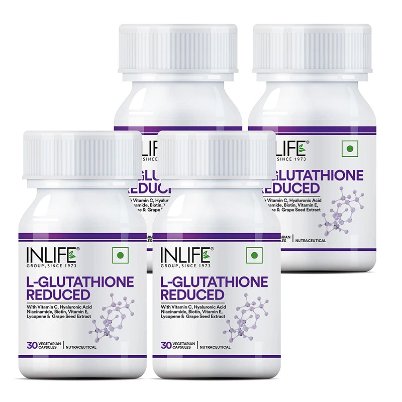 INLIFE L-Glutathione reduced capsules pack of 4 bottles
