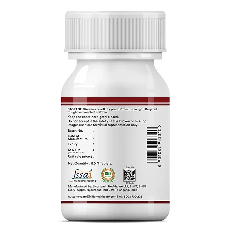 Inlife Vitamin B12 with ALA, Folic Acid, Tablets (RDA Compliant)