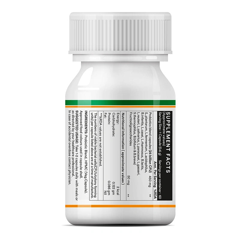 INLIFE Pre & Probiotic capsules label showing supplement facts an suggested usage