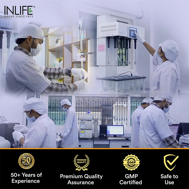 INLIFE manufacturing facility showcasing advanced equipment and strict quality control standards to produce safe and effective supplements.
