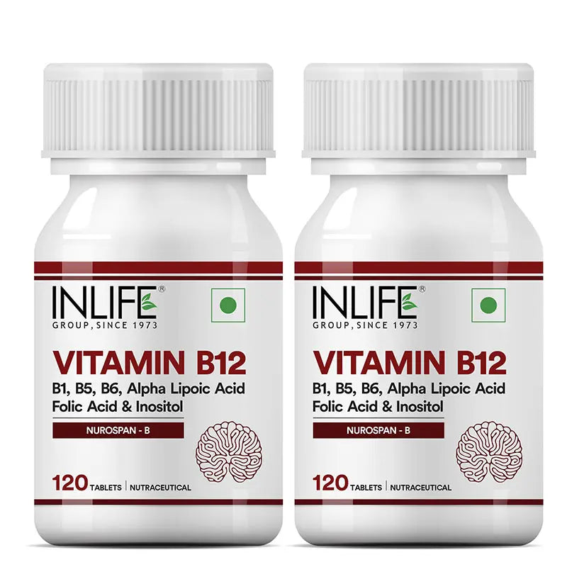 2-pack of Vitamin B12 with ALA Tablets for Brain health, red blood Cellular health, Bone and Joint health 