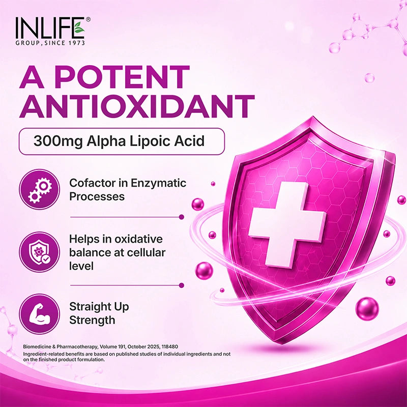 Inlife Alpha Lipoic Acid 120 Capsules Benefits.Image