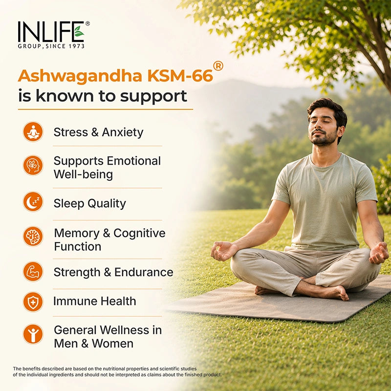 Inlife Ashwagandha KSM-66® capsules benefits .image