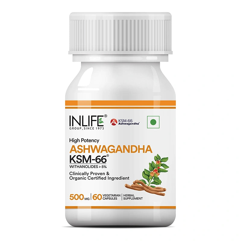 Inlife Ashwagandha KSM 66® capsules front bottle .image