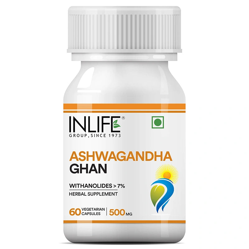 Inlife Ashwagandha ghan Front Bottle Image