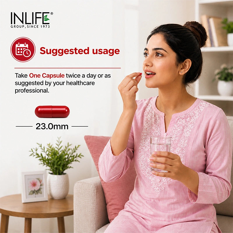 Inlife Cranberry Capsules Suggested Usage. Image