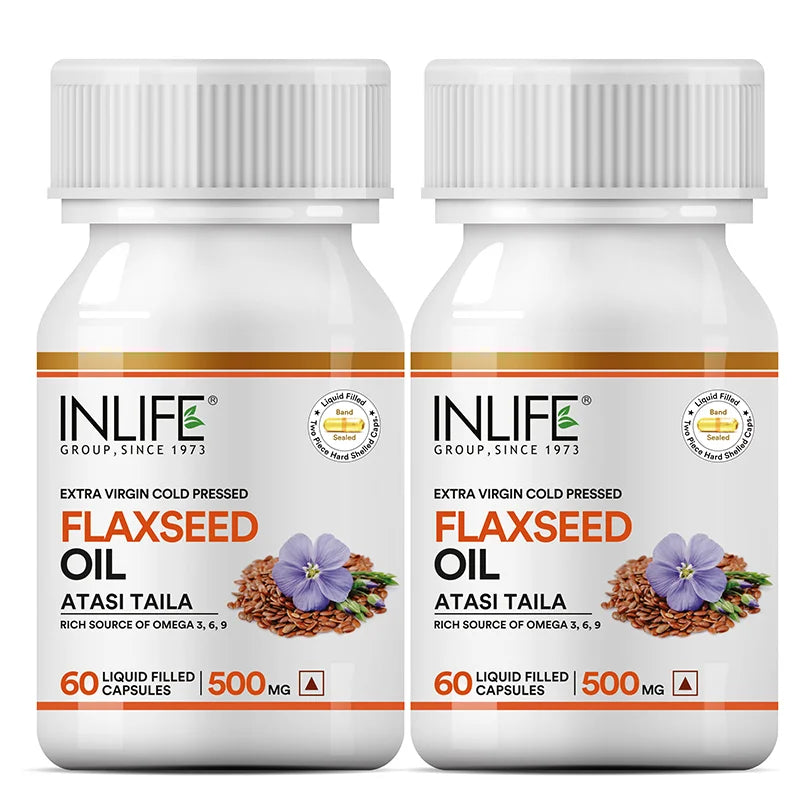 Inlife Flaxseed gelatin capsules 2pack .image