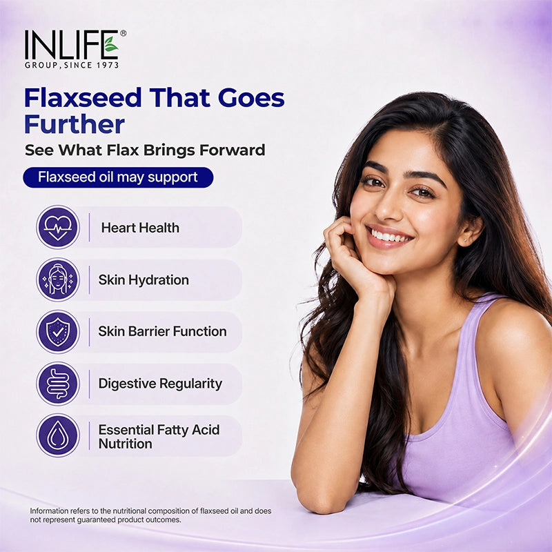 Inlife Flaxseed oil softgels benefits .image