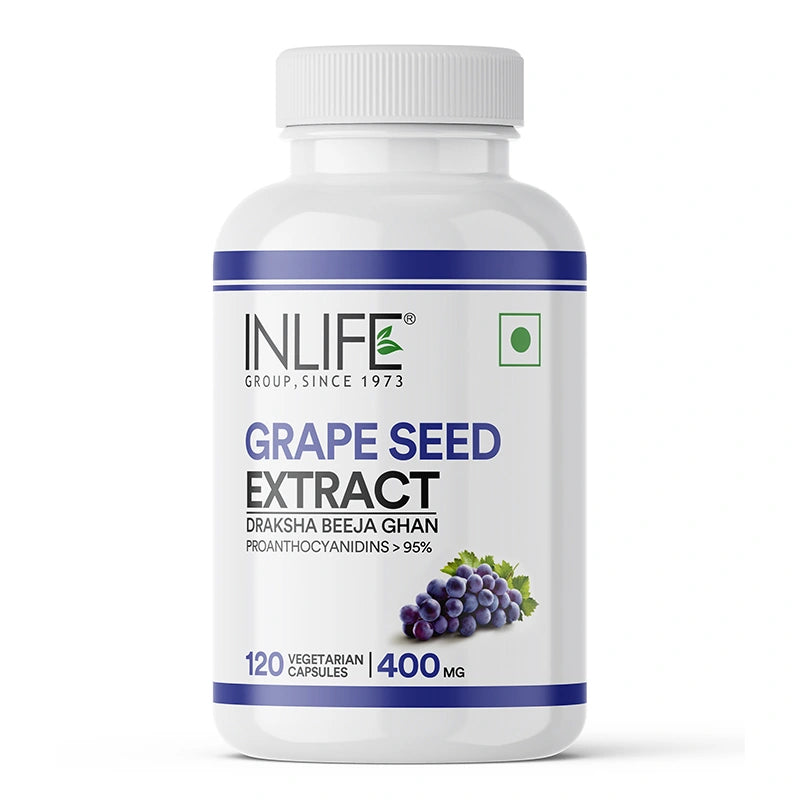 Inlife Grape seed extract 120 caps front bottle .image