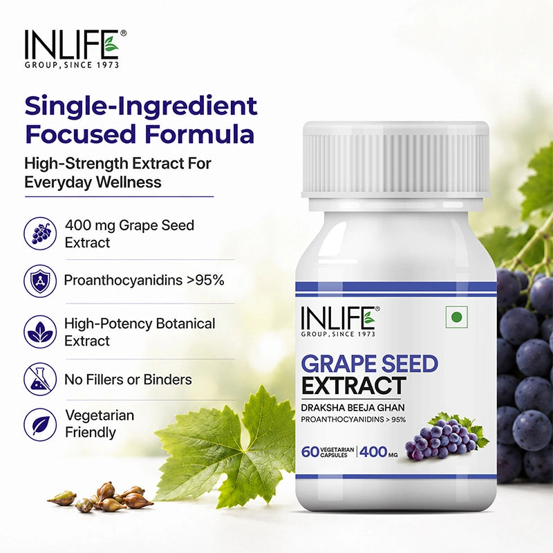 Inlife Grape seed extract 60 caps key features .image