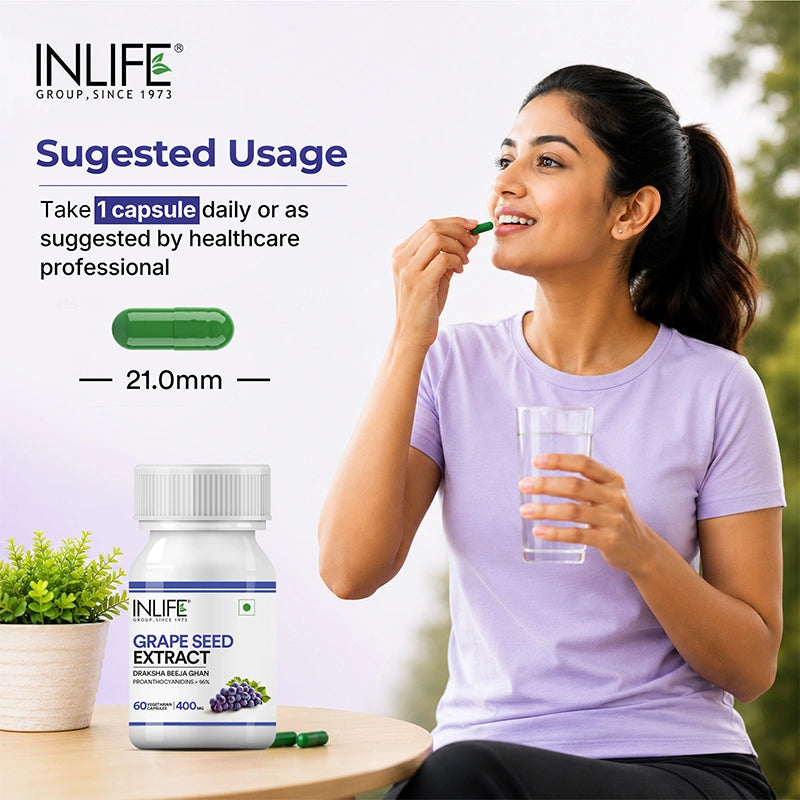 Inlife Grape seed extract 60caps suggested usage .image