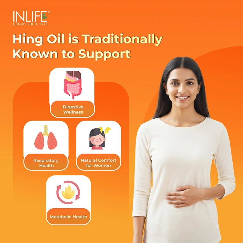 Inlife Hing Oil Capsules (Asafoetida) Supplement, 15mg, Veg. Capsules