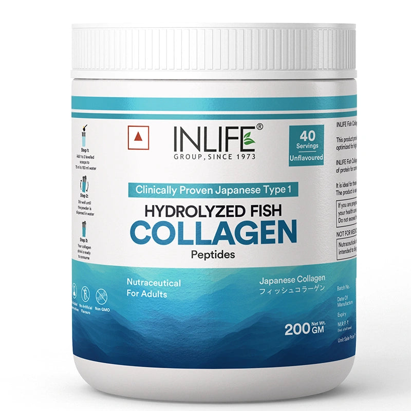 Inlife Hydrolysed Marine fish collagen peptides front bottle