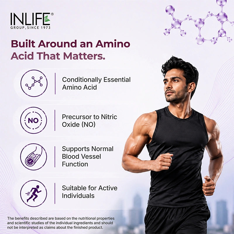 Inlife L-Arginine capsules key features & benefits .image